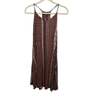 Rachel Zoe Racerback Mini Dress with Built in Bra Size Medium women's boho Aztec